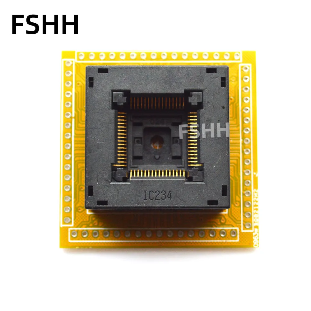 IC234-0604-024 Test Socket QFP64 TQFP64 Ic Socket Pitch = 0.8Mm Size = 14X14Mm 16.8x16.8mm