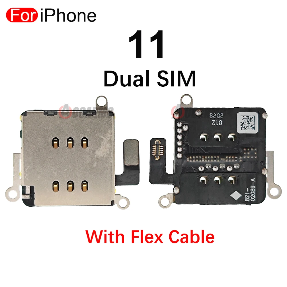 5ชิ้น/ล็อตสำหรับ iPhone X XS XR 11 12 Pro Max Mini 11Pro 12Pro SIM Reader ผู้ถือถาด Flex Cable เปลี่ยนชิ้นส่วน