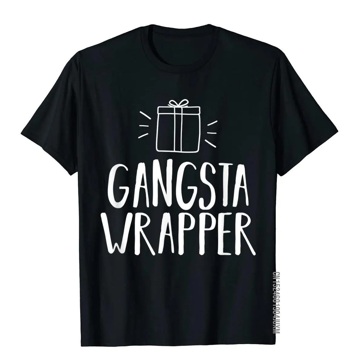 Gangsta Wrapper Christmas T-Shirt Gift Wrapping Tee T-Shirt Cotton Tops & Tees For Men Outdoor T Shirt Group Coupons