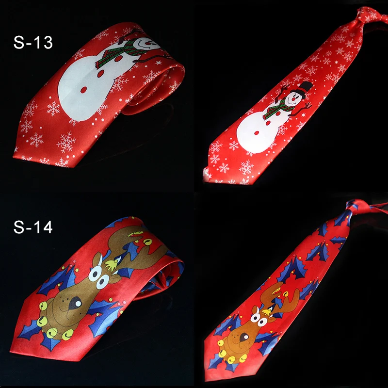 Neuartiges Design Weihnachtskrawatten Rot Hochwertige Bedruckte Krawatte Halloween Weihnachtsbaum Schneemann Elch Krawatte Für Männer Weihnachtsgeschenk – Detail 7