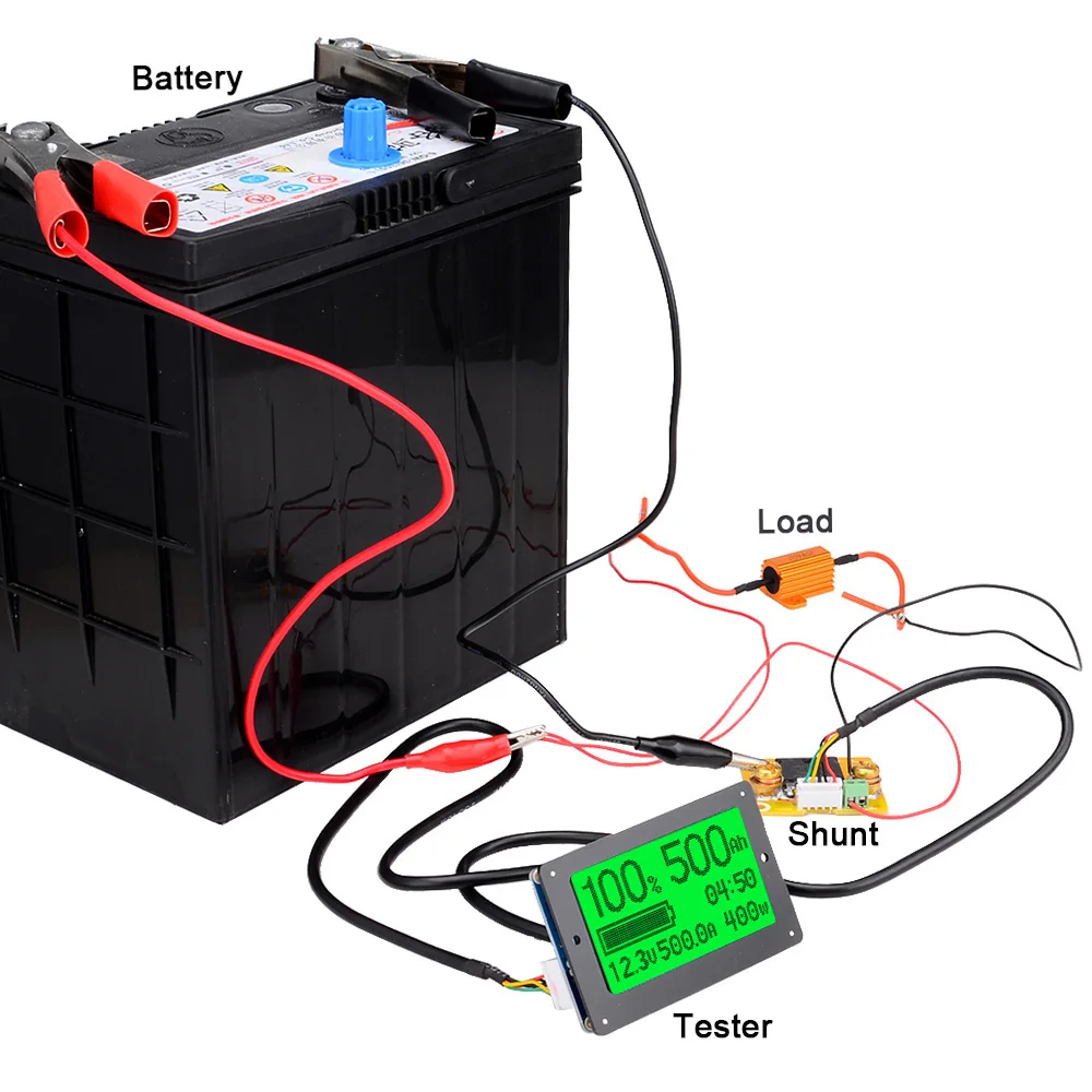 TF03K Battery Capacity Tester Coulomb Counter Battery Coulometer Capacity Detector DC10~120V 50A/100A/350A/500A Voltage Display