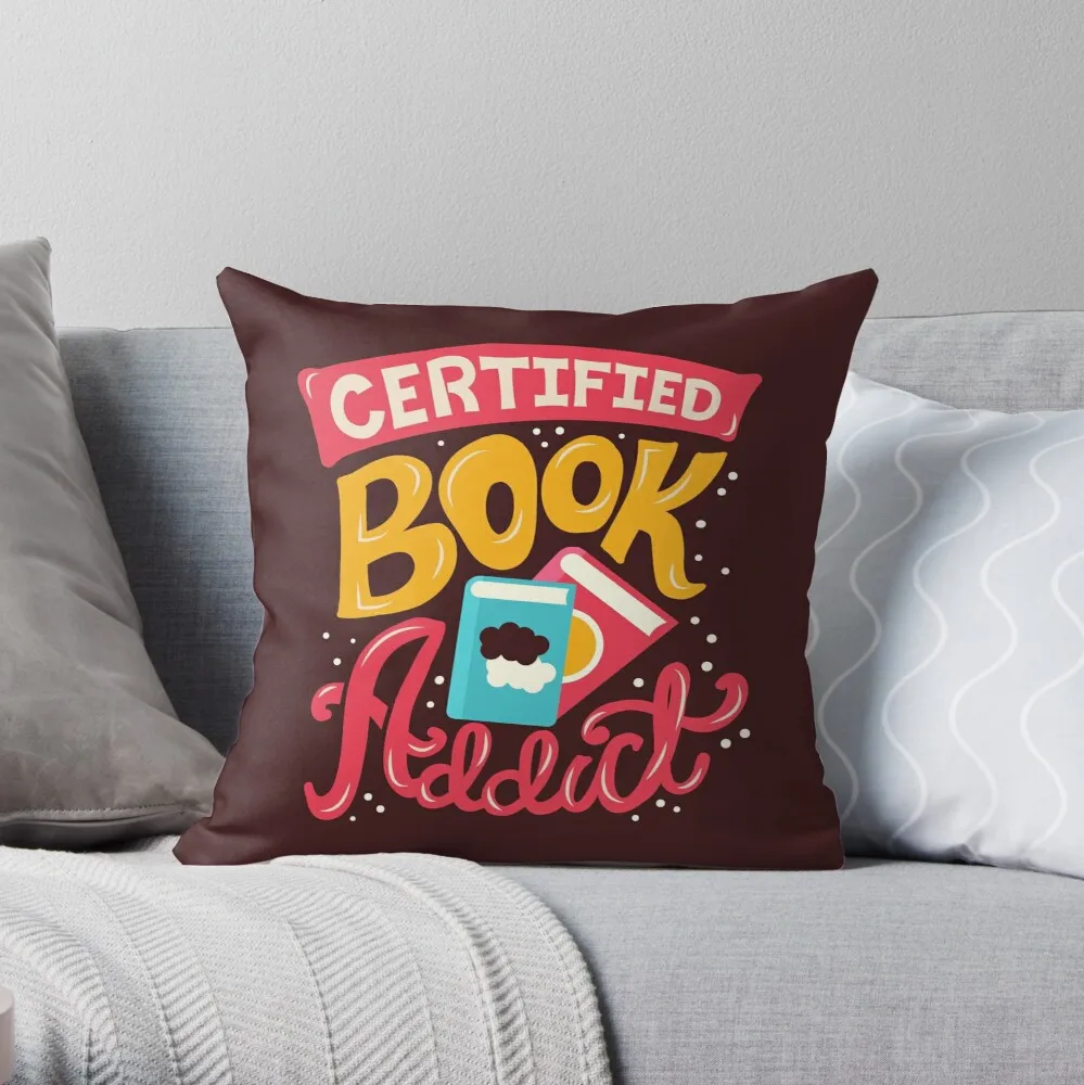 Certified Book Addict Throw Pillow Pillow Case Polyester Home Decora Pillowcases Throw Pillow Case kussensloop almohada poszewka