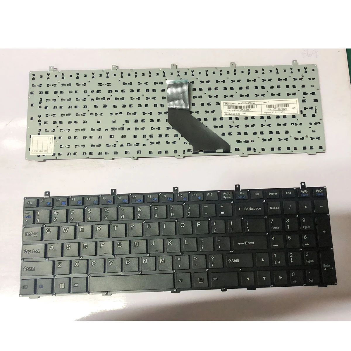 

new For Clevo W370ST W370ET W370SS W350ST Keyboard US NO BACKLIT & Frame