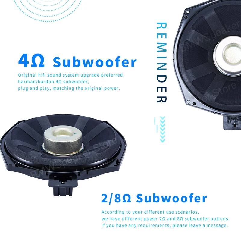 8 inch subwoofer Speaker For BMW F20 F22 F23 F25 F10 F11 F30 F11 3GT F47 F45 F46 F39 X1 X3 Series Woofer Bass Loudspeaker Stereo