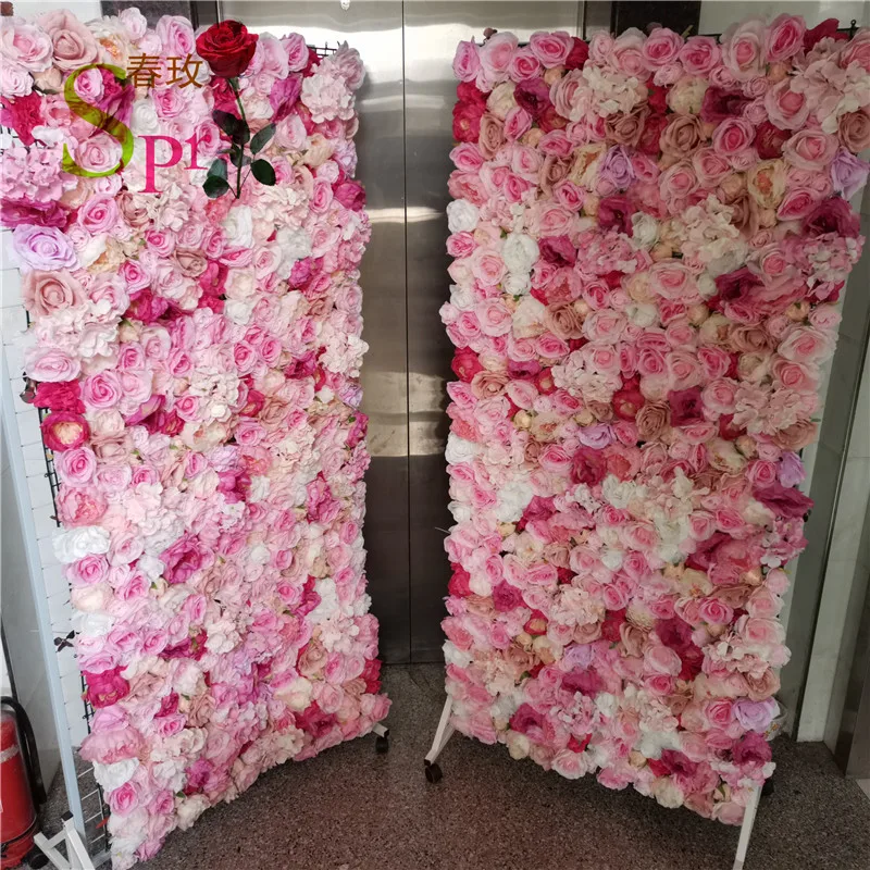 SPR China factory wedding decorationbackdrop silk artificial flower wall