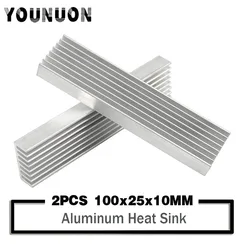 2PCS Aluminum Heat Sink 100x25x10mm Cooling LED Power IC Transistor For Computer Board Motherboard MOS Tube Large Power Tube