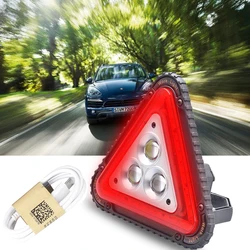 COB Glare Floodlight Car Triangle Warning Emergency Light USB Rechargeable Floodlight LED Bulbs CE