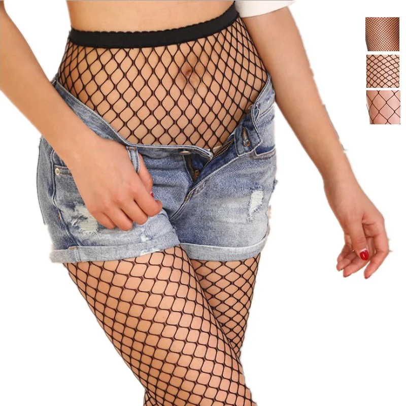 Women sexy pantyhose Multicolor fishnet stockings colored mesh fish nets tights seamless nylon dance collant panty plus size