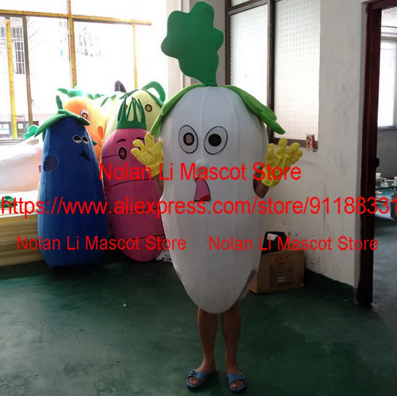 EVA Material Helmet Radish Mascot Costumes Crayon Cartoon Apparel Cosplay Birthday Party Masquerade Festival Activity 942