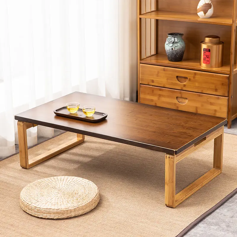 Modern minimalist Japanese-style balcony bay window coffee table tatami table home floor table folding solid wood Zen low table