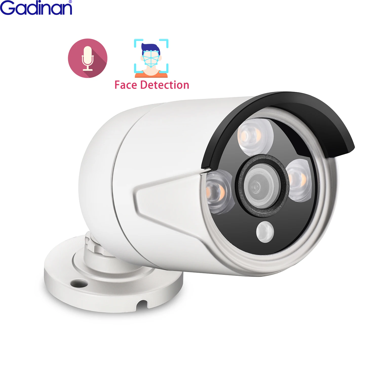 Gadinan 5MP SONY IMX335 Face Detection 4MP IP Network Camera H.265AI IP66 Waterproof Outdoor Metal Bullet Camera  POE XMEye