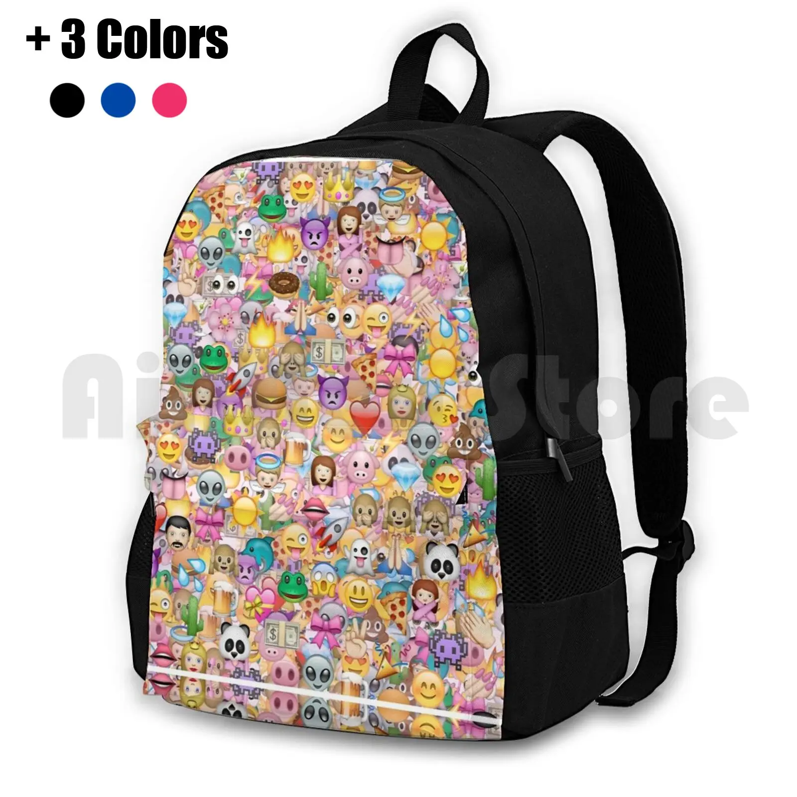 Happy Pattern Outdoor Hiking Backpack Riding Climbing Sports Bag Happy Express Unique Love Life Pastel Pastel Grunge Kawaii