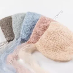 Gorro de Mohair tejido a mano para bebé, accesorios de fotografía para bebé Accesorio de fotografía para regalo de Baby Shower