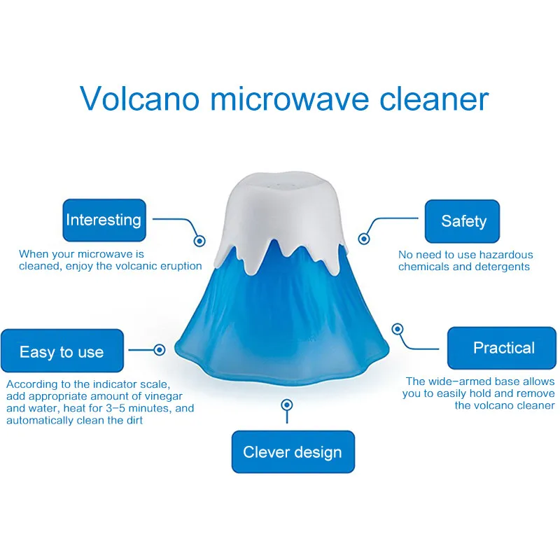 Volcano Microwave Oven Cleaner Kitchen Cleaning Helper Kitchen Dirt Cleaner Kitchen Supplies Special Tools