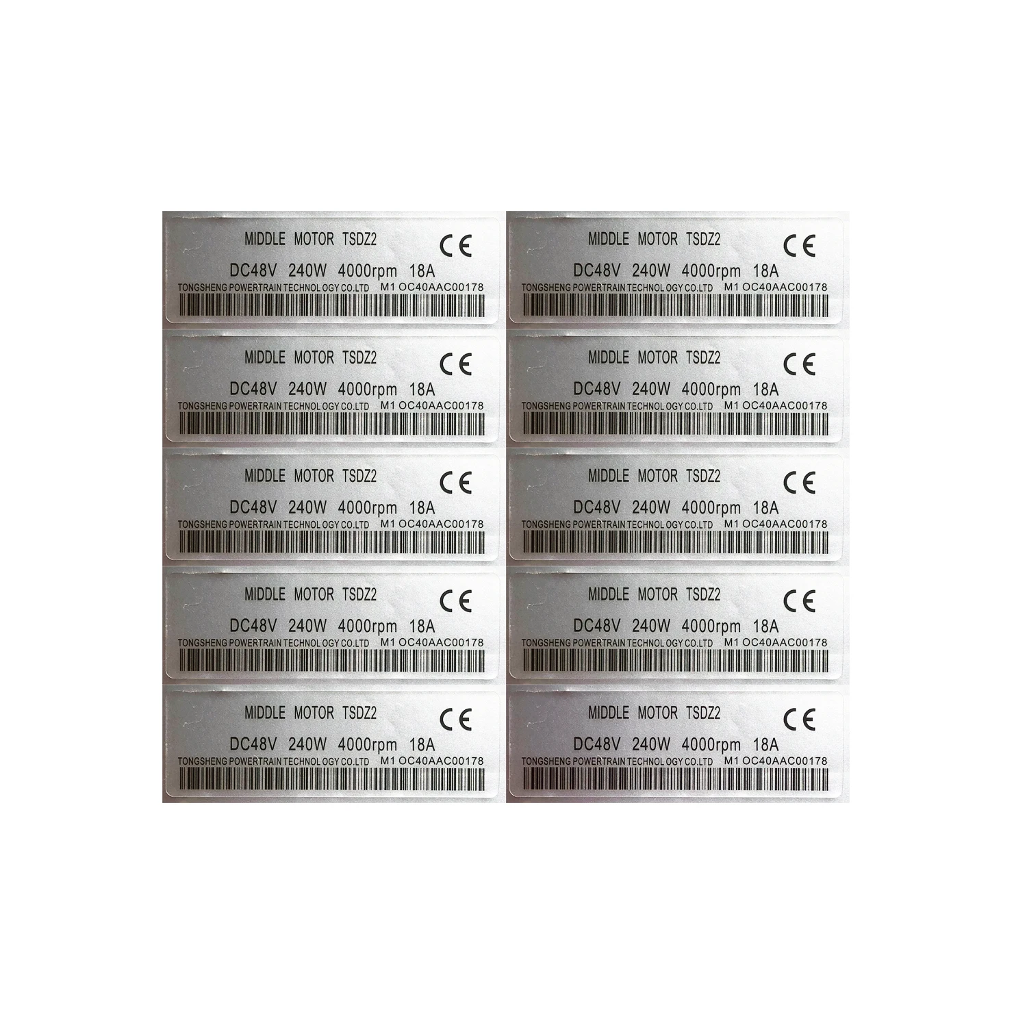 Tongsheng-ステッカー付き電動自転車用変換キット,48V,240W,ミディアムモーター,10/20個/バッチ,免税店
