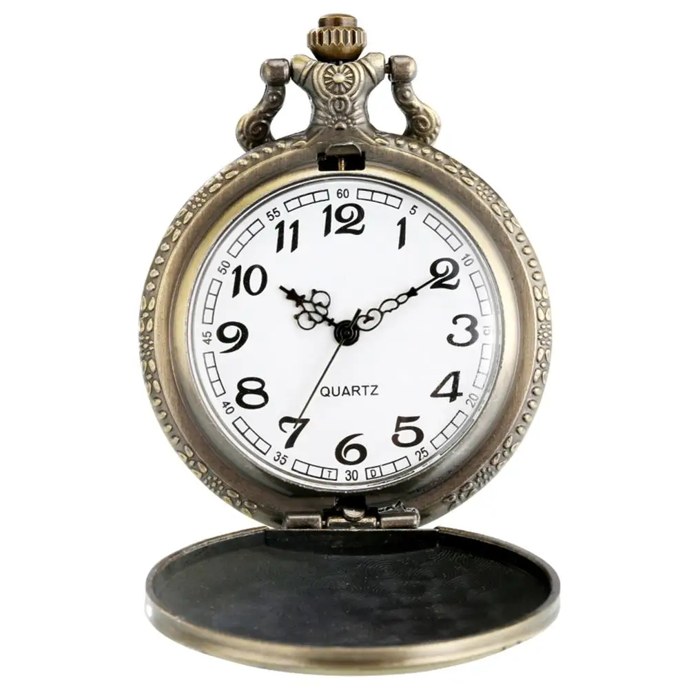 Reloj de bolsillo de cuarzo con patrón de bandera británica para hombres y mujeres, relojes de cadenas Vintage, regalos masculinos, Retro, exhibición de bandera del Reino Unido, bronce, Londres