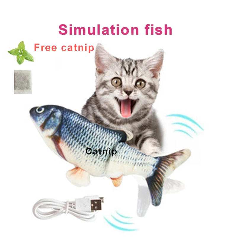 

Cat Wagging Catnip Toy Dancing Moving Floppy Fish Cats Toy USB Charging Simulation Cat Toy Electronic Pet Cat Toy