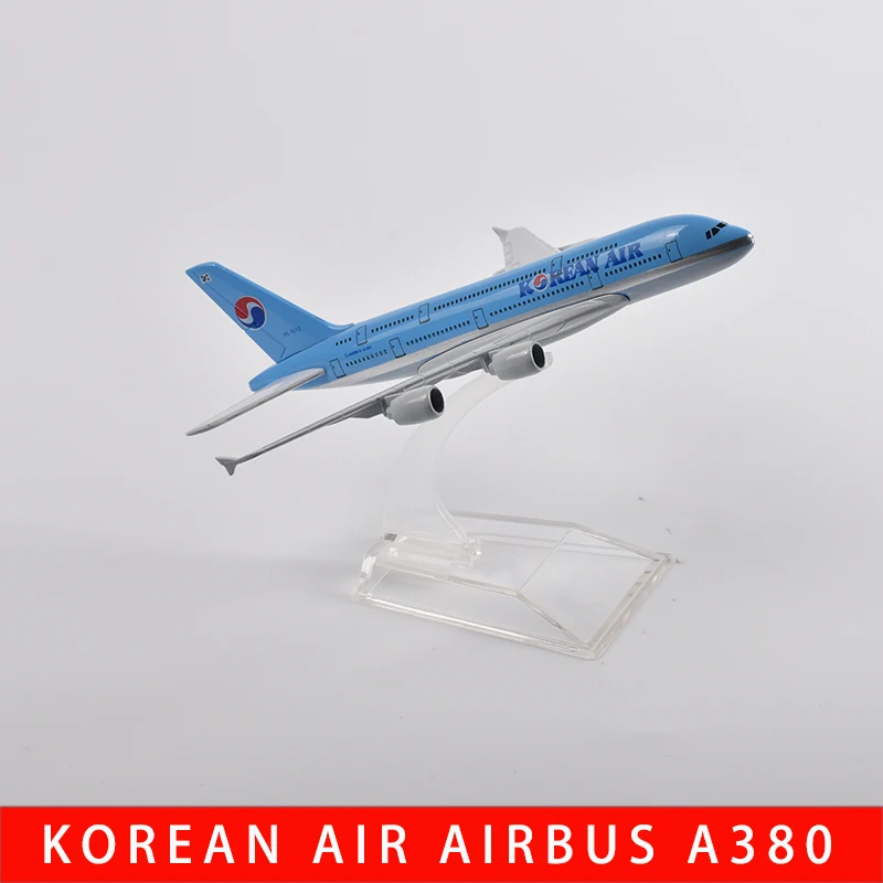 JASON TUTU 16cm Korean Air Airbus 380 Airplane Model Plane Model Aircraft Diecast Metal 1/400 Scale Planes Dropshipping