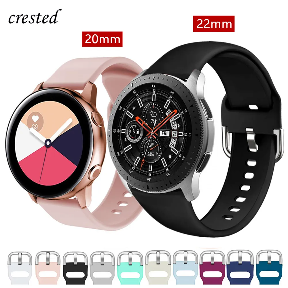 20/22mm band For Samsung Galaxy watch 6/4/classic 3 45mm/46mm/42mm/Active 2 Gear S3 silicone bracelet Huawei watch GT-2-2e strap