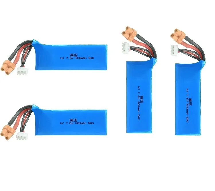 2/3/4PCS  600mAh 7.6V 50C Lipo Battery with XT30 Plug for Micro RC FPV Racing  FPV Drone