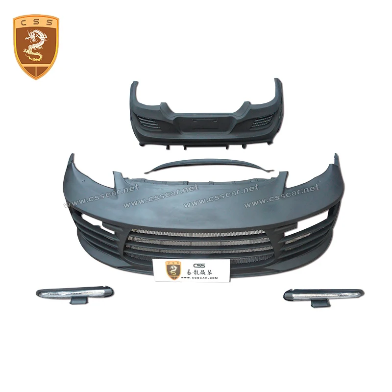 For Porsche Panamer 971 2011 2012 2013 Upgrade Top Style FRP Half Carbon Fiber Front Bumper Assembly With LED Light Rear Guard