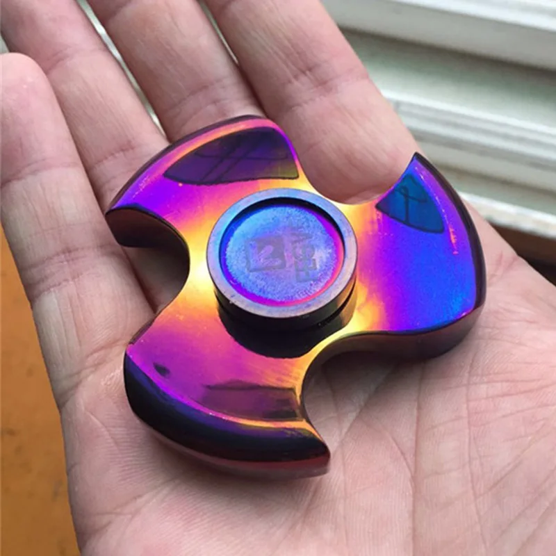 FEGVE MaYa Titanium Alloy Grilled Blue Fidget Spinner Hand Spinner Finger Spinner Metal  EDC Stress Handspinner Toys FG20