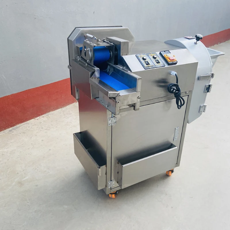 Efficient double head vegetable cutter fruit cutting machine dicer shredder slicing machine