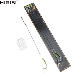 Carp Fishing Rigs Hook Link with Coated Line Ready Made Hair Rigs Barbed Hook and Boilie Stoppers