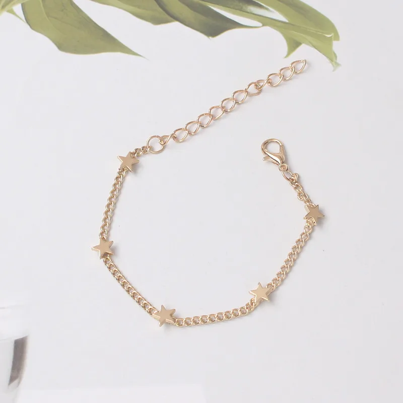 Gold Color Hearts Infinity Bracelets pulseras mujer Minimalist Jewelry Women Stars Bracelets Beach Boho Bracelet&Bangles