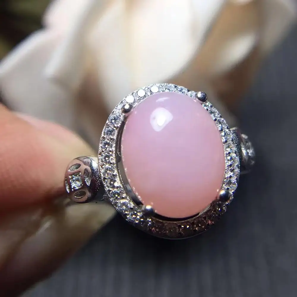 

Natural real Pink Opal ring 925 sterling silver Fine handwored jewelry