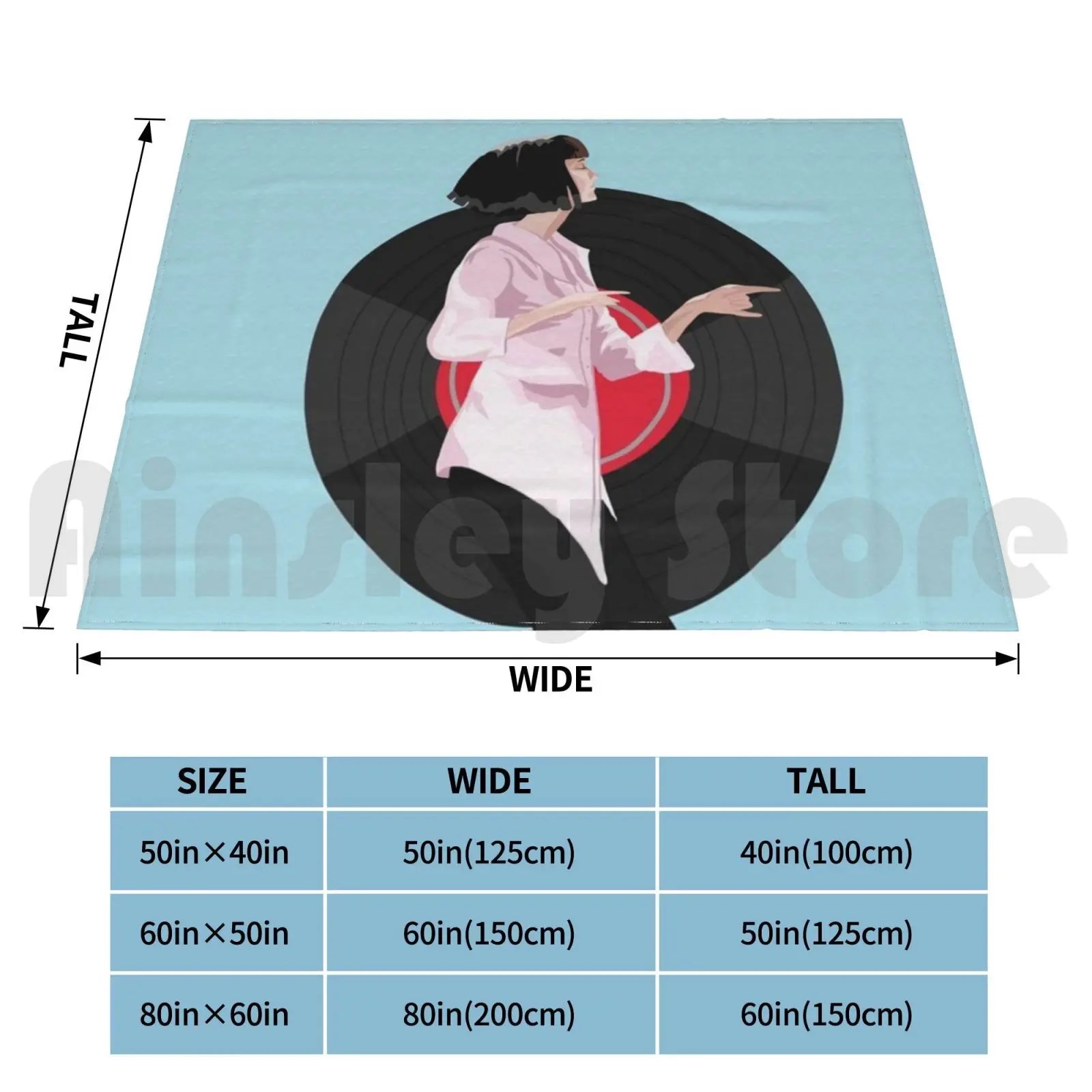 Mia Wallace Pulp Fiction Blanket Fashion Custom Mia Wallace Pulp Fiction Quentin Tarantino Tarantino Uma Thurman