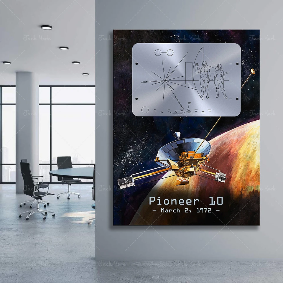 Pioneer 10, plaque, Jupiter — poster
