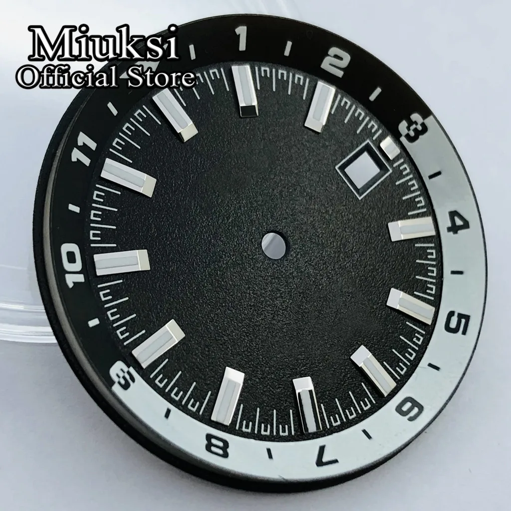 Miuksi 36.5mm black white green blue sterile dial luminous dial fit NH35 NH36 movement