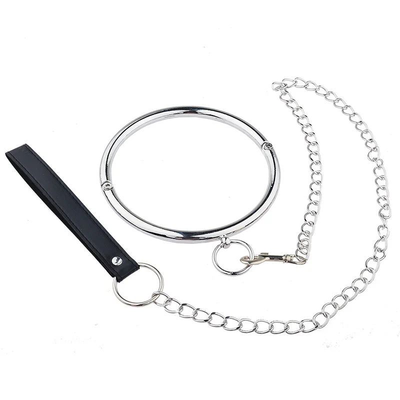 Metal Lockable Neck Collar Choker Necklace Bdsm Bondage Restraints Choking Ring Slave Fetish SM Games Sex Toys