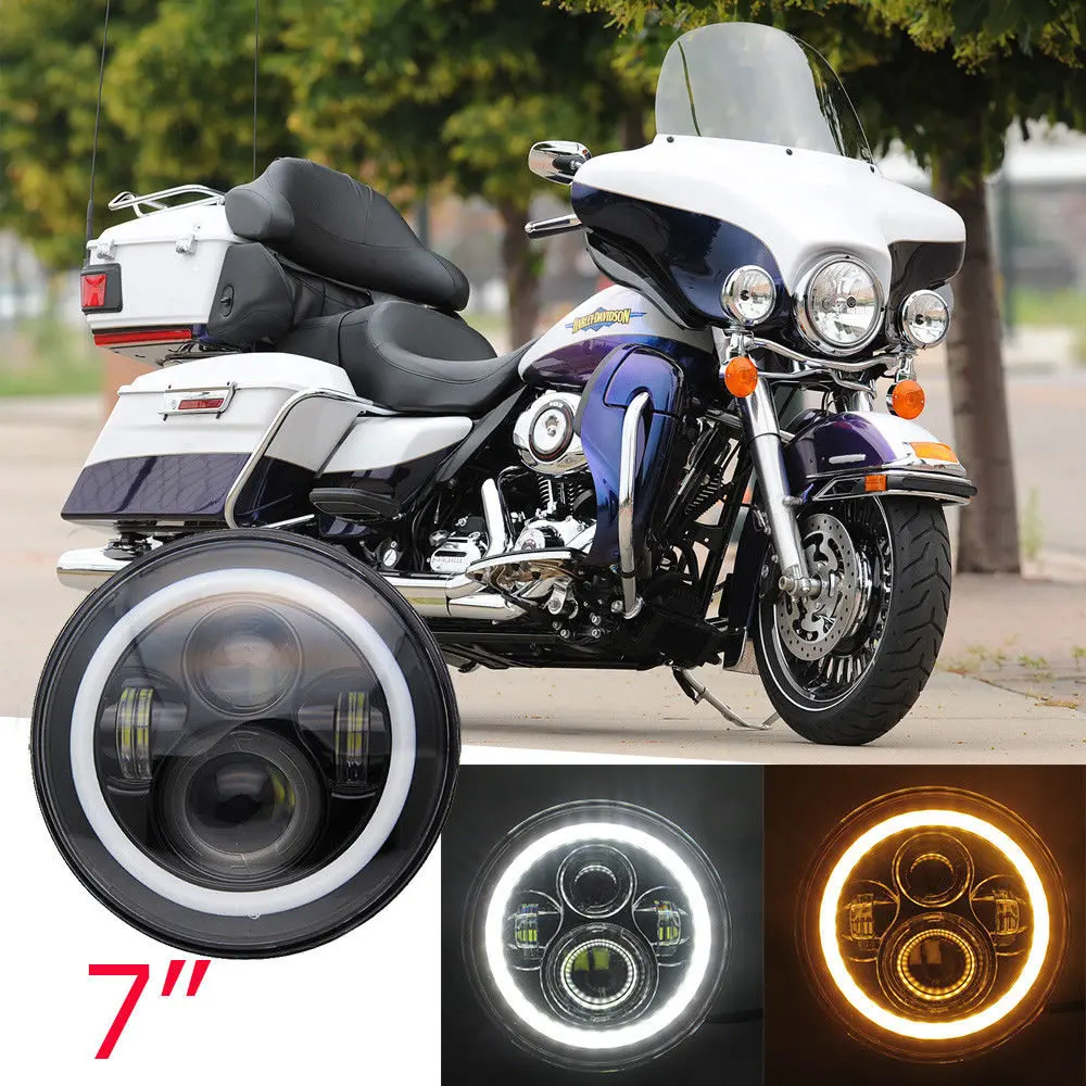 7' HeadLight LED Headlight 7 Inch Motorcycle Headlamp H4 High Low Beam Light Lamp