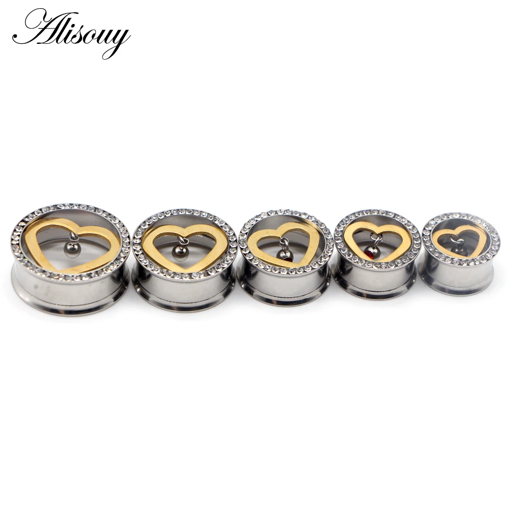 Alisouy 2PCS Stainelss Steel big size 16-25mm Ear Gauge Plug Tunnels Flesh Ear Strecher Expander Piercing Oreja Dilataciones