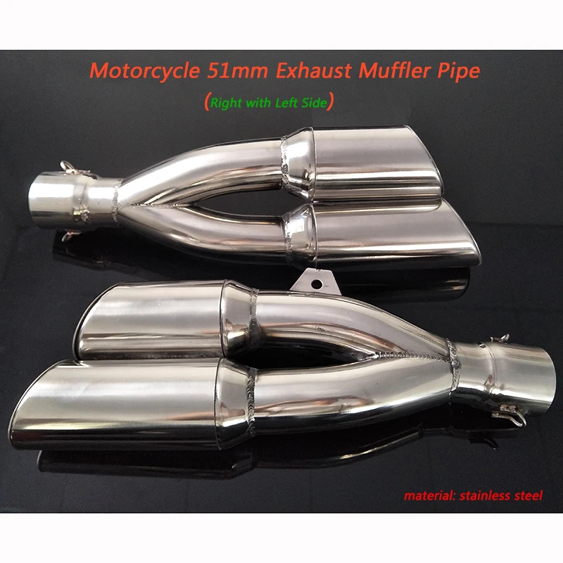 

38-51mm Motorcycle Silencer Modified Exhaust Muffler Tip Pipe Removable DB Killer Silp on 390mm Left and Right Side System