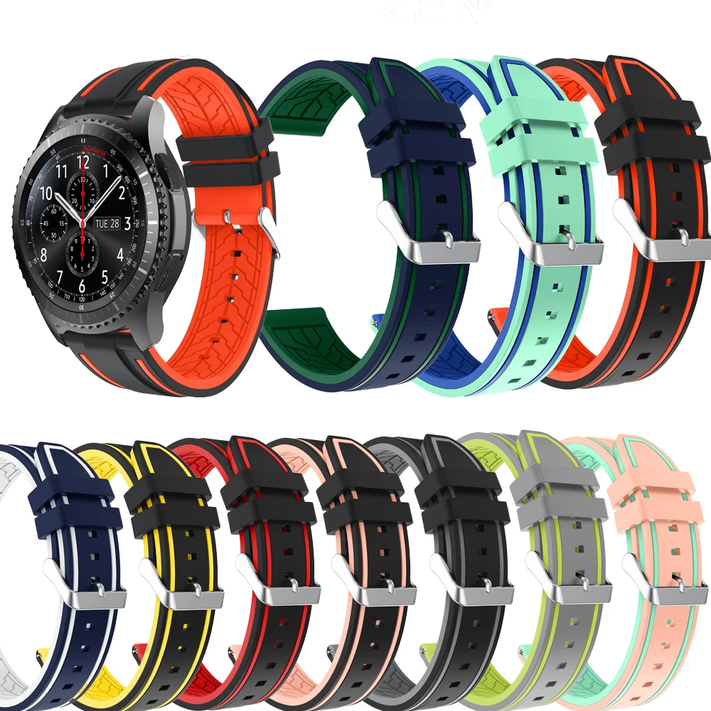 22mm new arrival Silicone sport Band For Samsung Gear S3 46mm watch Strap Replace Bracelet For Samsung Galaxy Watch 46mm watch