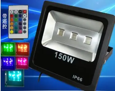 Wholesale 5pcs/lot 100W 150W 200W RGB Floodlight Remote Control AC220V 110V Refletor Waterproof Foco LED Exterior Light