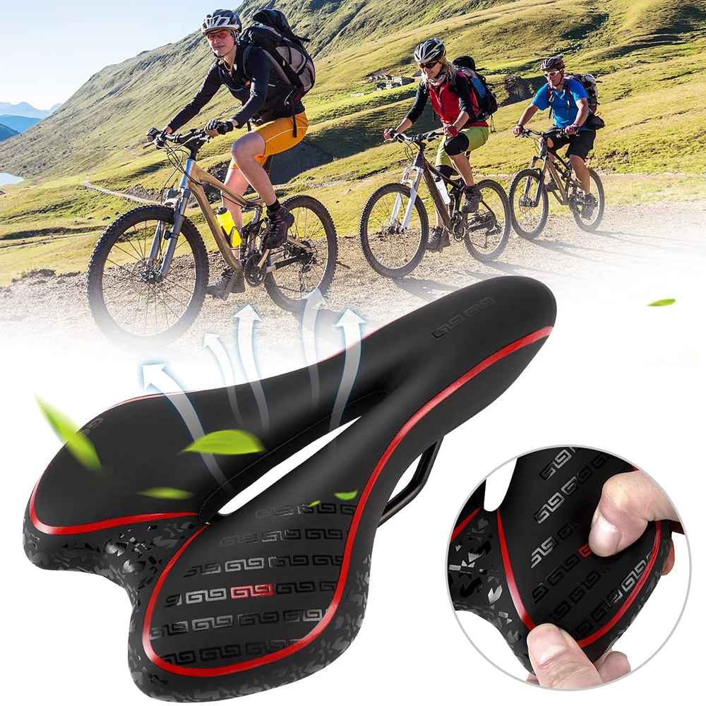 Gel MTB Mountain Road Bike Sitz Fahrradsattel Bequemes weiches Fahrradkissen Heimtrainer Sattel für Männer und Frauen – Detail 7