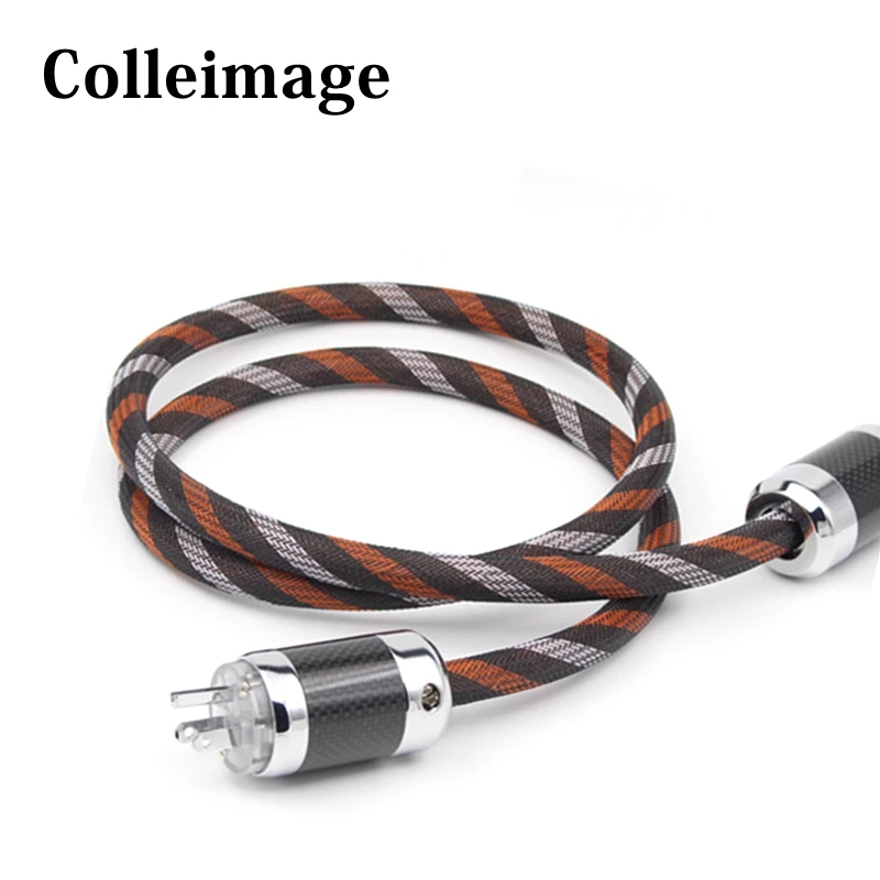 HiFi  US Chrome Gold plated Hifi Fever Power Cord High Purity OFC Audio Gallbladder Power Amplifier Speaker Power Cable