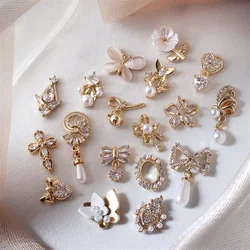 10pcs/lot 3D Star Moon Unicorn Alloy Nail Art Zircon Pearl Crystal Metal Manicure Nails Accessories Supplies Decorations Charms