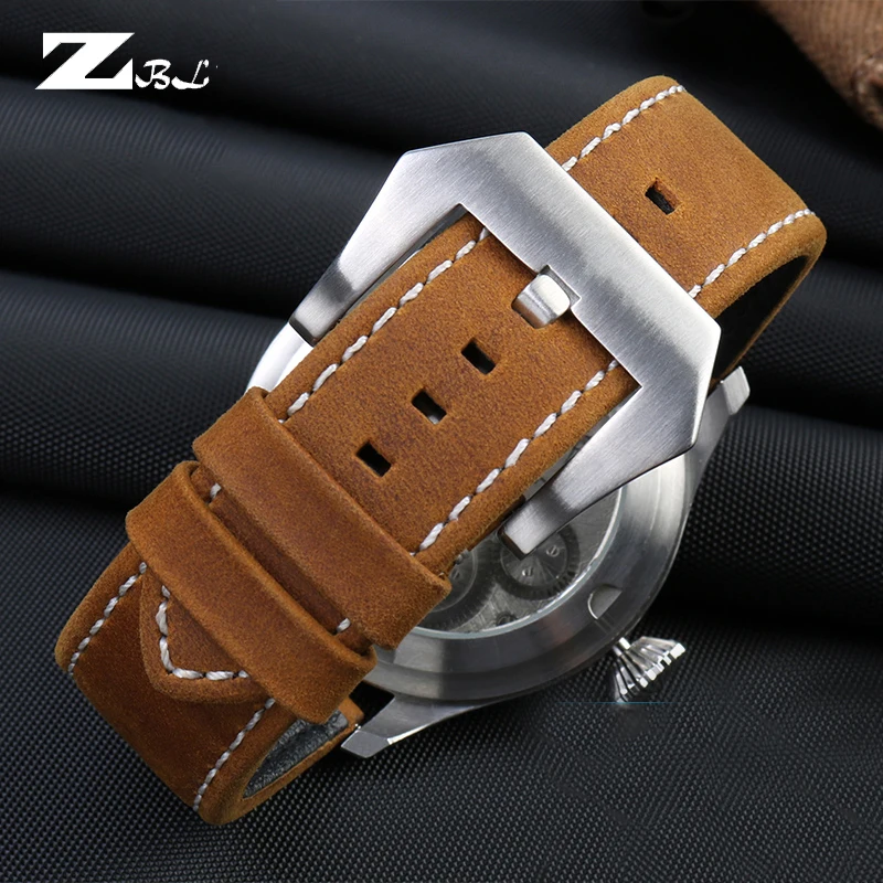 23mm High Quality Genuine Leather Watch Bands New Style Black Brown Cowhide Watch Strap for Zenith Pilot Men Bracelet