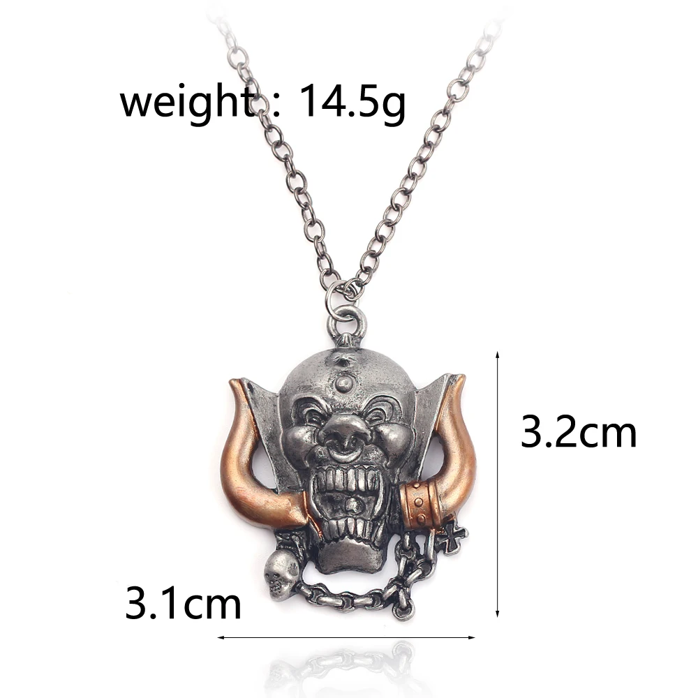 Vintage Skull Head Necklace Devil Pan God Necklaces Hollow Sheep Skulls Pendant For Women Men Jewelry