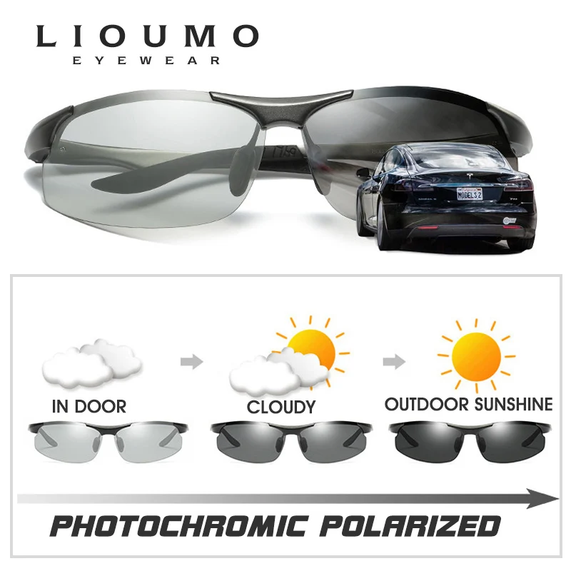 LIOUMO Aluminum Magnesium Men's Sunglasses Polarized Women Photochromic Eyewear Unisex Driving Goggles UV400 lentes para hombre
