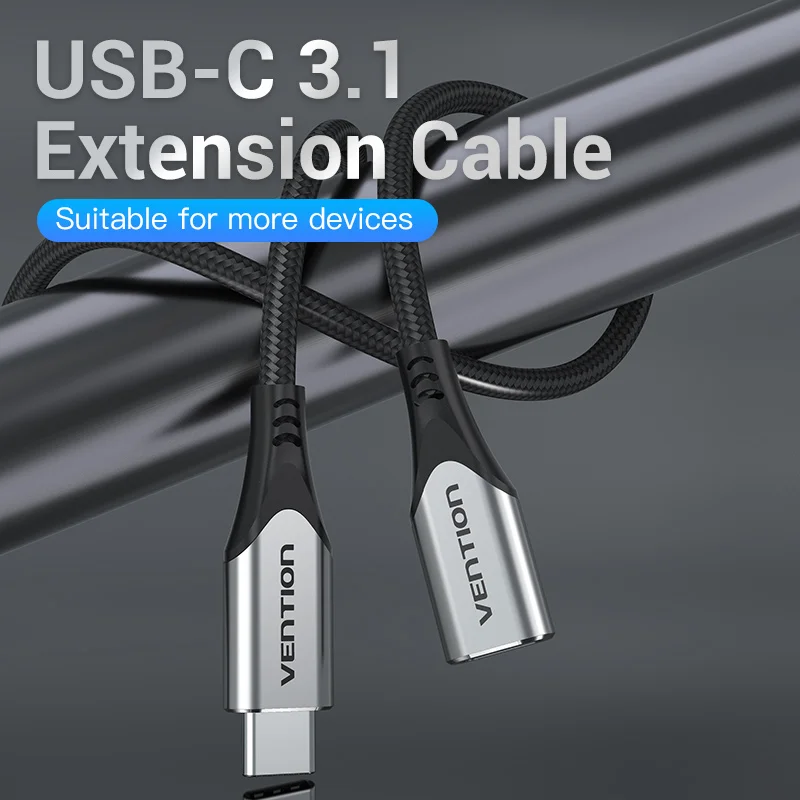 VENTION-Cable de extensión USB C macho a hembra tipo C, Cable extensor Thunderbolt 3 4K para MacBook tipo C 3,1