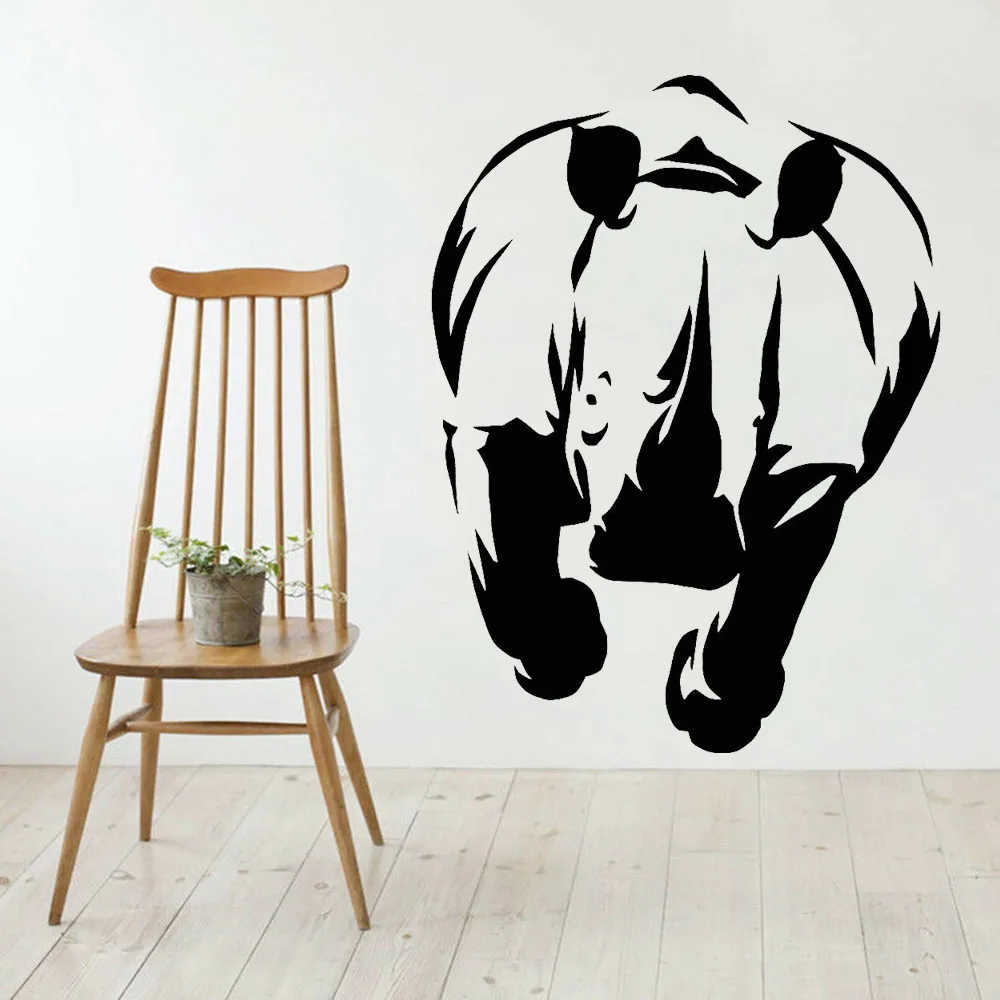 Rhino Vinyl Wall Decal Nursery Kids Room Decor African Animal Tribal Rhinoceros Zoo Sticker Vinyl Wall Decals For Book Room W989