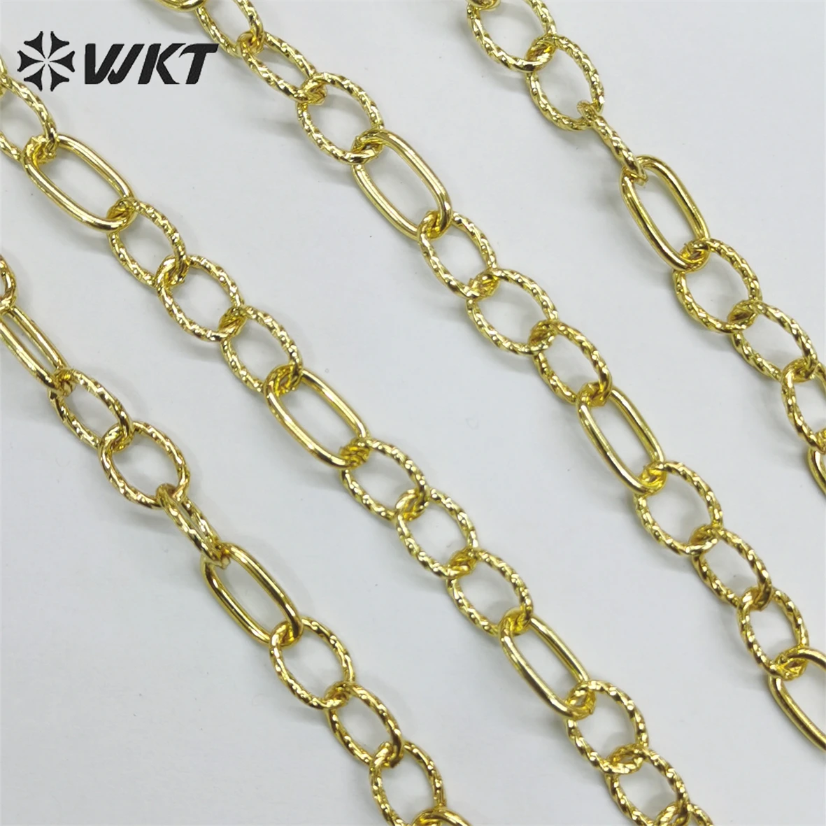 WT-BC185 WKT DIY Chain Zinc Alloy Gold Plated Paperclip Chain Jewelry Accessories Copper Metal Charms Jewelry Making Necklace