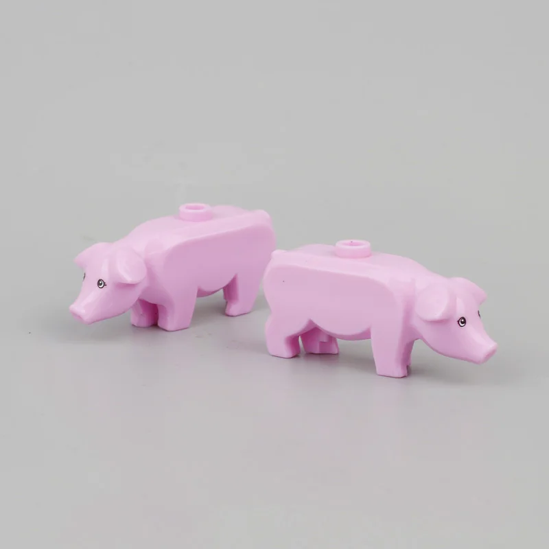 Cute Pigs Building Blocks MOC City Accessories Spotted Pig Farm Animal Model Bricks Parts Toys for Children Educational C178