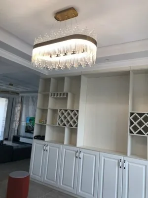 Art Glass Gold Round Oval Chandeliers